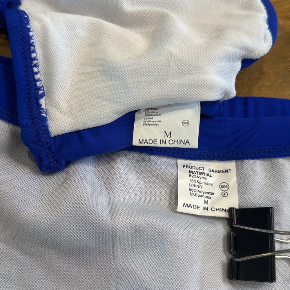 Classic blue women’s two piece Bikini Set size Medium bandeau NWOT swimwear - Picture 6 of 9